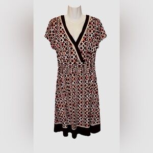 Women’s~STUDIO 1 Petite~Pink & Brown~Geometric Dress~SIZE 14P~EUC~SKU029